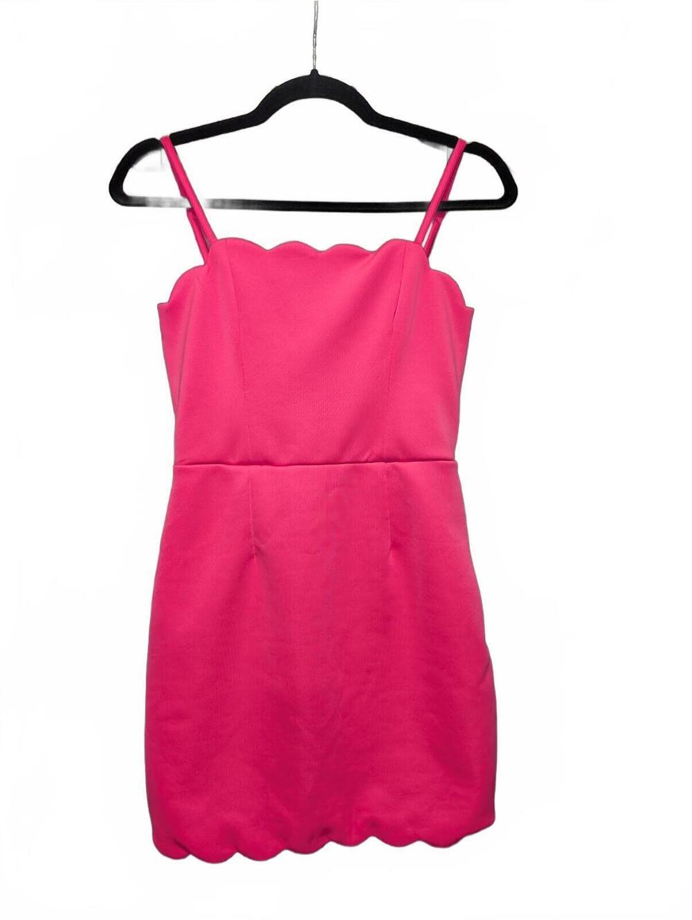 Pink Scalloped Edge Sleeveless Dress - Small